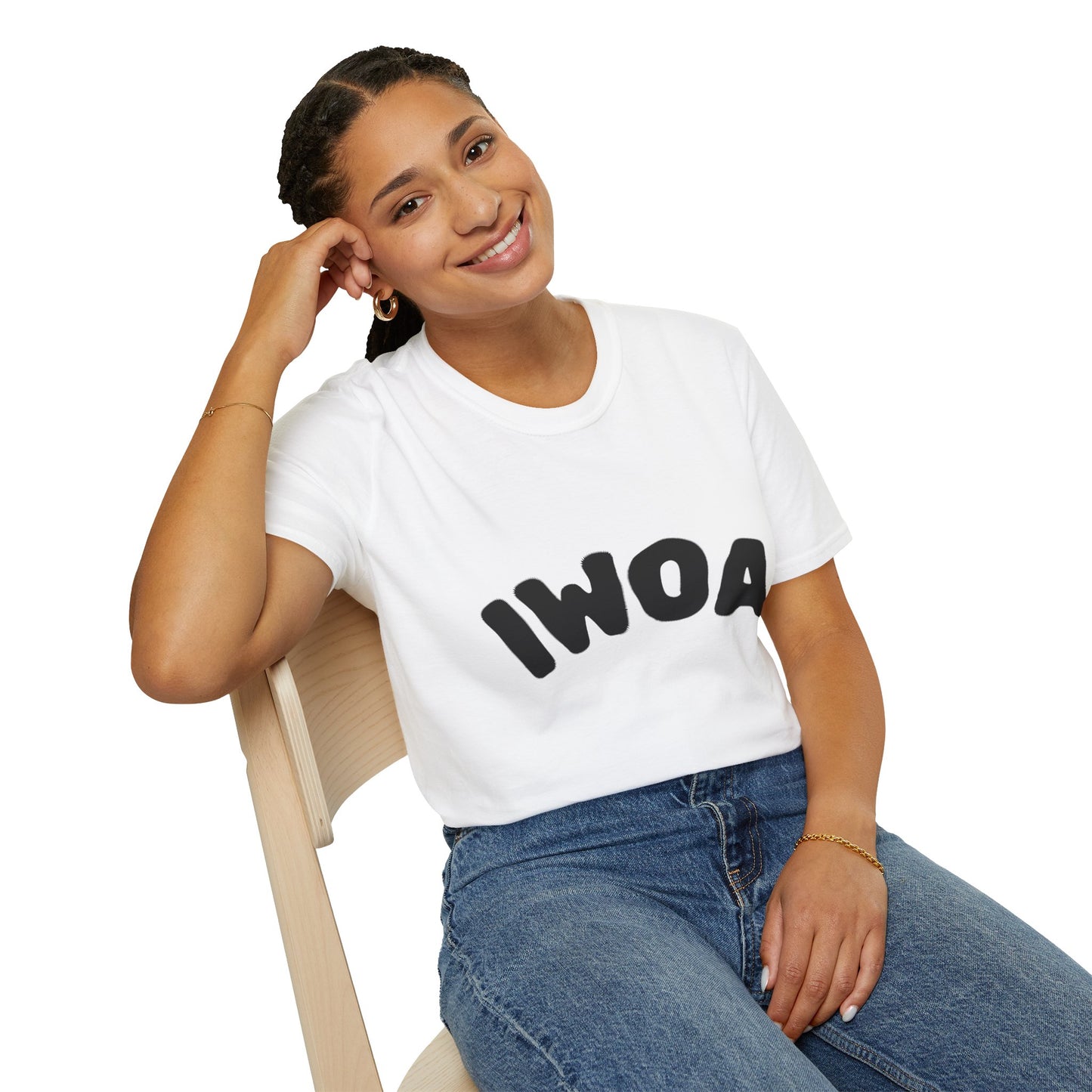 IWOA Unisex Softstyle T-Shirt - Playful Graphic Tee for Everyday Wear, Perfect for Gifts, Casual Outings, and Celebrations