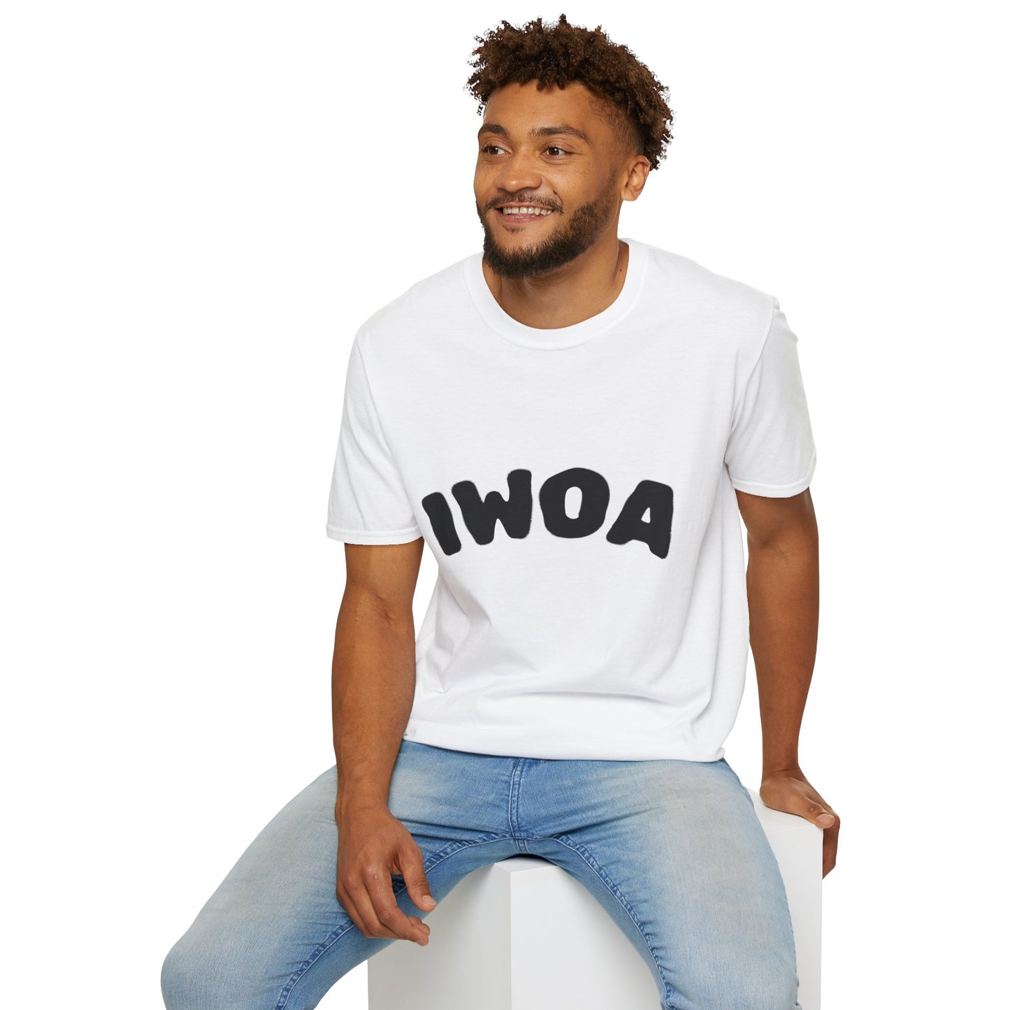 IWOA Unisex Softstyle T-Shirt - Playful Graphic Tee for Everyday Wear, Perfect for Gifts, Casual Outings, and Celebrations